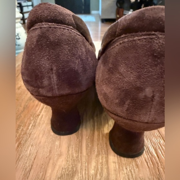 Naturalizer Brown Suede Heels Velvet Bow Detail Victorian Whimsigoth Cosplay - Picture 4 of 6